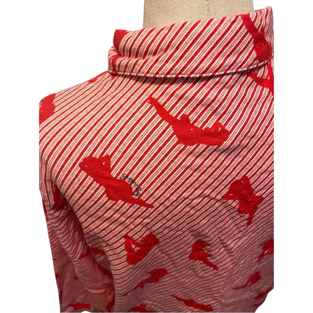 Salvage X Fenty Red and White Striped Pajama Shirt Size XSMALL - Picture 7 of 10
